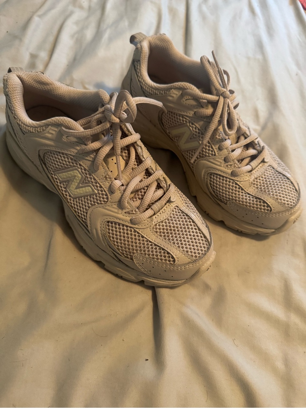 New Balance Cream/Tan Mesh Runner Sneakers - Picture 3 of 3